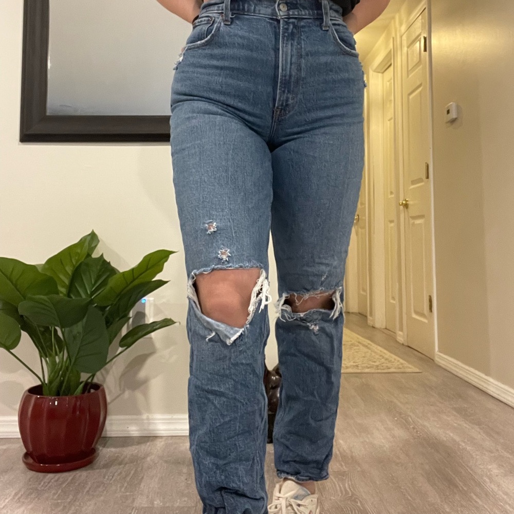 Abercrombie 90s ultra high rise straight jeans
